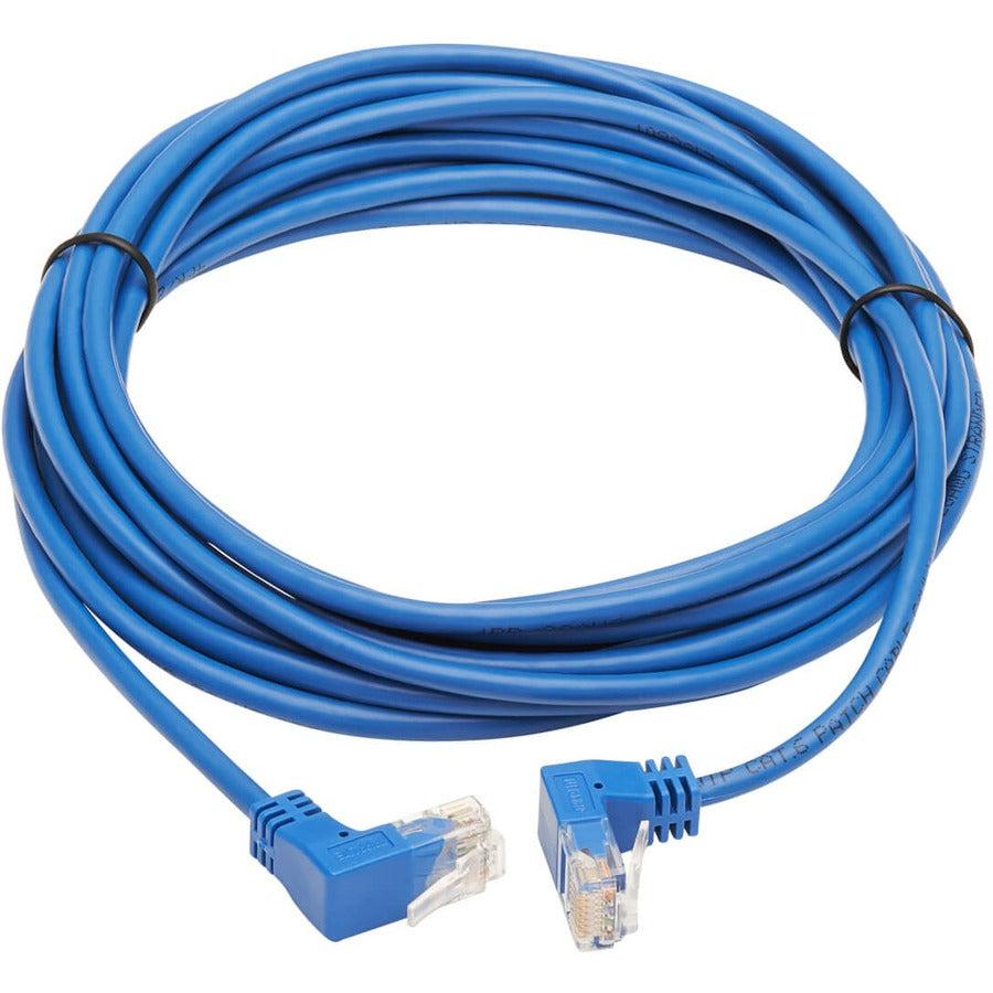 Tripp Lite N204-S15-Bl-Ud Up/Down-Angle Cat6 Gigabit Molded Slim Utp Ethernet Cable (Rj45 Up-Angle M To Rj45 Down-Angle M), Blue, 15 Ft. (4.57 M)