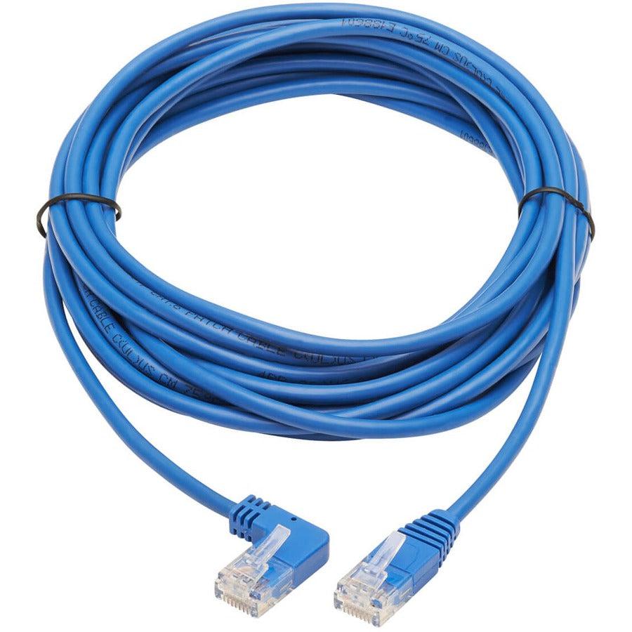 Tripp Lite N204-S20-Bl-La Left-Angle Cat6 Gigabit Molded Slim Utp Ethernet Cable (Rj45 Left-Angle M To Rj45 M), Blue, 20 Ft. (6.09 M)