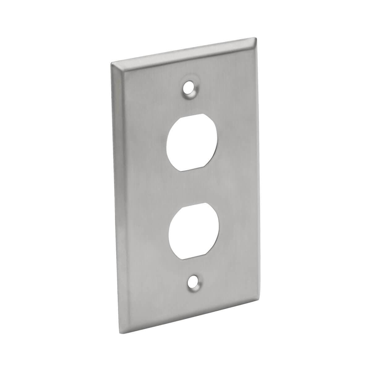 Tripp Lite N206-Fp02-Ind 2-Port Single Gang Faceplate, Stainless Steel, Industrial Grade, Ip44, Taa