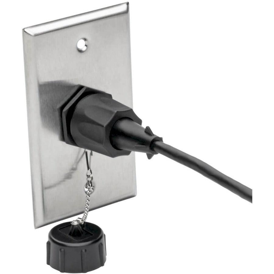 Tripp Lite N206-Fp01-Ind 1-Port Single Gang Faceplate, Stainless Steel, Industrial Grade, Ip44, Taa