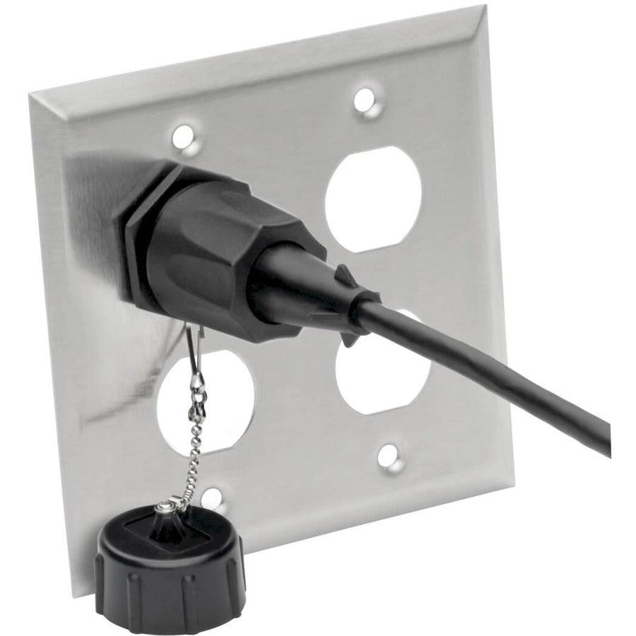 Tripp Lite N206-Fp04-Ind 4 Port Double Gang Faceplate, Stainless Steel, Industrial Grade, Ip44, Taa