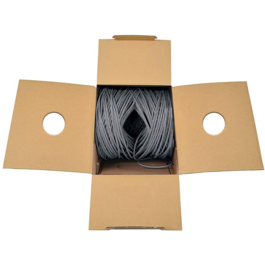 Tripp Lite N224-01K-Gy-Lp5 Cat6 Gigabit Solid Core Utp Bulk Ethernet Cable, Cmp-Lp 0.5A Plenum, 100W Poe/Poe++, Gray, 1000 Ft. (304.8 M)