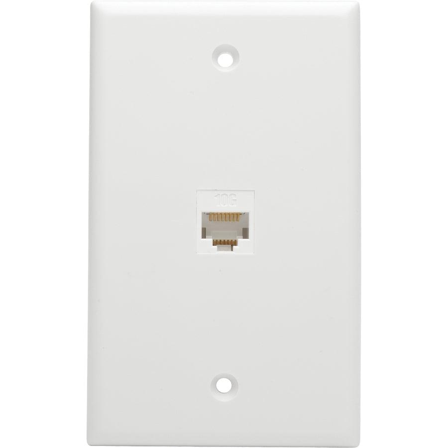 Tripp Lite N235-001-Wh-6Ad Cat6A Straight-Through Modular In-Line Snap-In Coupler With 90-Degree Down-Angled Port, White (Rj45 F/F)