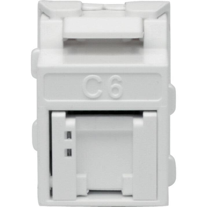 Tripp Lite N238-001-Gy-Tf Keystone Jack Cat6/Cat5E, Rj45, Shuttered, Dust Cap - Toolless, Poe/Poe+ Compliant, White, Taa