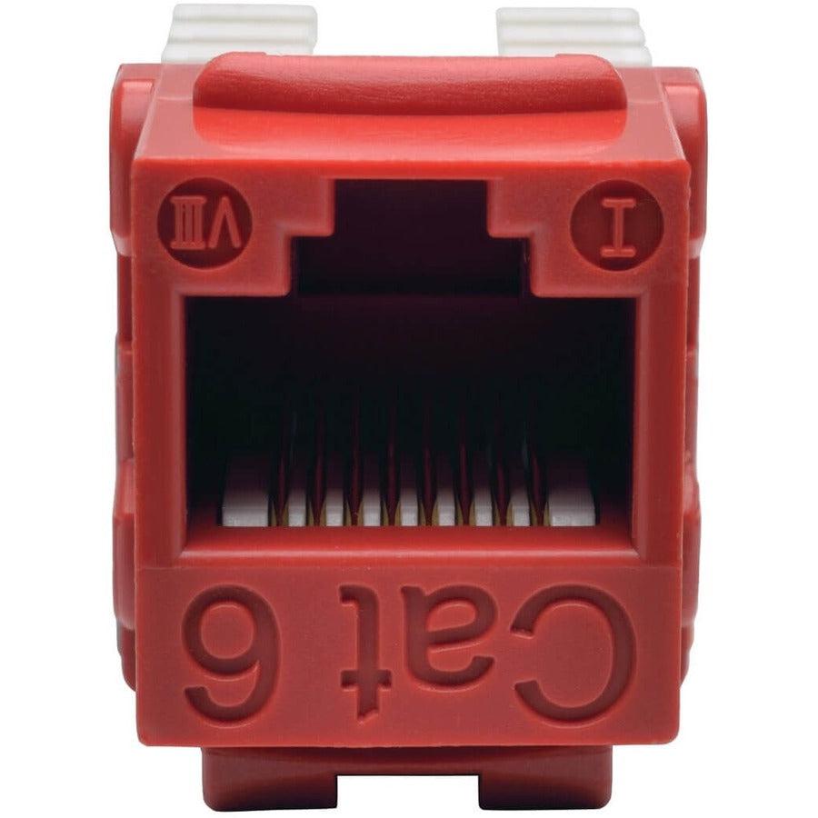 Tripp Lite N238-001-Rd Cat6/Cat5E 110 Style Punch Down Keystone Jack - Red, Taa