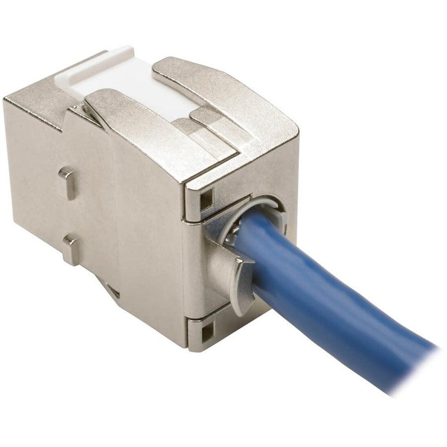 Tripp Lite N238-001-Sh-Tfa Toolless Shielded Cat6A Keystone Jack, Poe/Poe+ Compliant, Shuttered - Silver, Taa