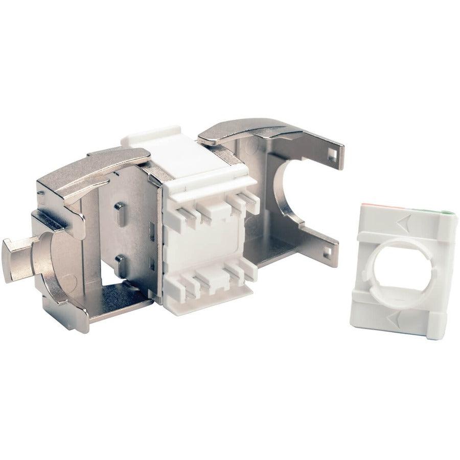 Tripp Lite N238-001-Sh-Tfa Toolless Shielded Cat6A Keystone Jack, Poe/Poe+ Compliant, Shuttered - Silver, Taa