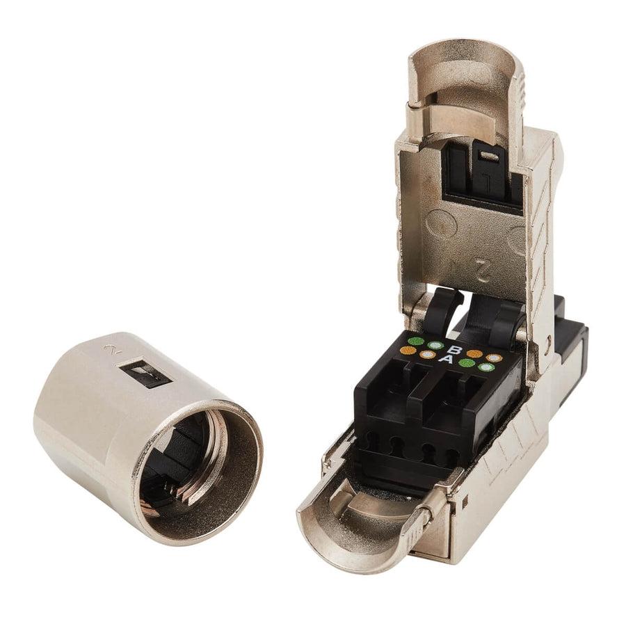 Tripp Lite N238-P01-Mptl-A Cat6A Rj45 Plug - Mptl, Shielded, 100W High-Power Poe & Poe++, Zinc Die-Cast, Black, Taa