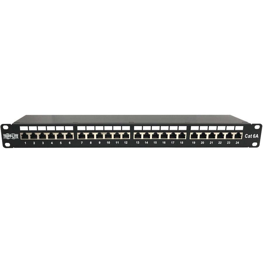 Tripp Lite N252-024-6A-Sh 24-Port Cat6A Shielded Patch Panel - 10 Gbps, Stp, 110 Punch Down, Rj45, 1U, Taa