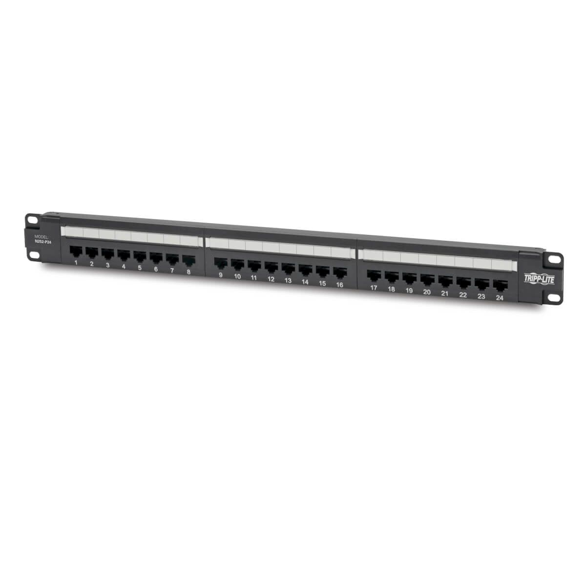 Tripp Lite N252-P24 Cat6 24-Port Patch Panel - Poe+ Compliant, 110/Krone, 568A/B, Rj45 Ethernet, 1U Rack-Mount, Taa