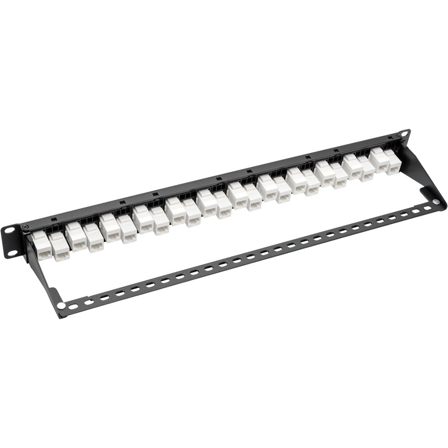 Tripp Lite N254-024-6A-Of 24-Port 1U Rack-Mount Cat6A/Cat6/Cat5E Offset Feed-Through Patch Panel With Cable Management Bar, Rj45 Ethernet, Taa