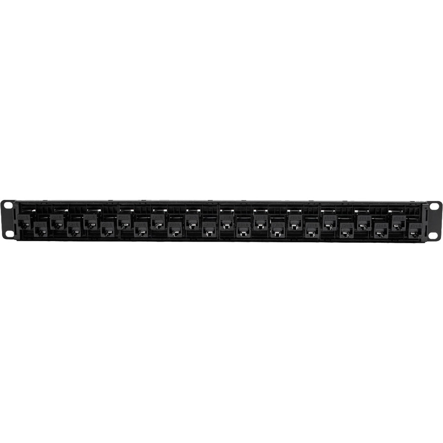 Tripp Lite N254-024-Of 24-Port 1U Rack-Mount Cat5E/6 Offset Feed-Through Patch Panel With Cable Management Bar, Rj45 Ethernet, Taa