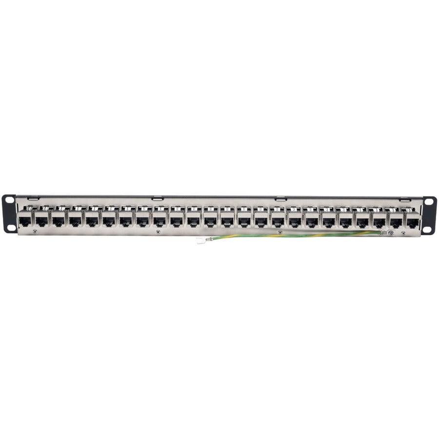 Tripp Lite N254-024-Sh-6A 24-Port 1U Rack-Mount Stp Shielded Cat6A Feedthrough Patch Panel, Rj45 Ethernet, Taa