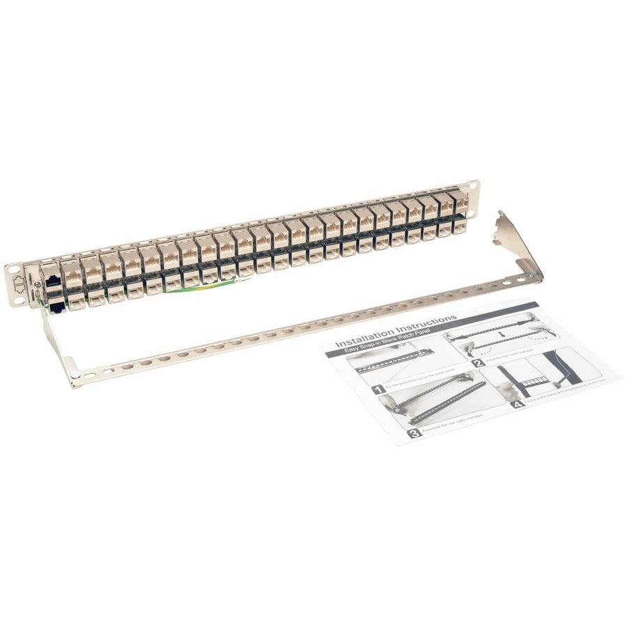 Tripp Lite N254-048-Sh-6A 48-Port 1U Rack-Mount Stp Shielded Cat6A Feedthrough Patch Panel, Rj45 Ethernet, Taa