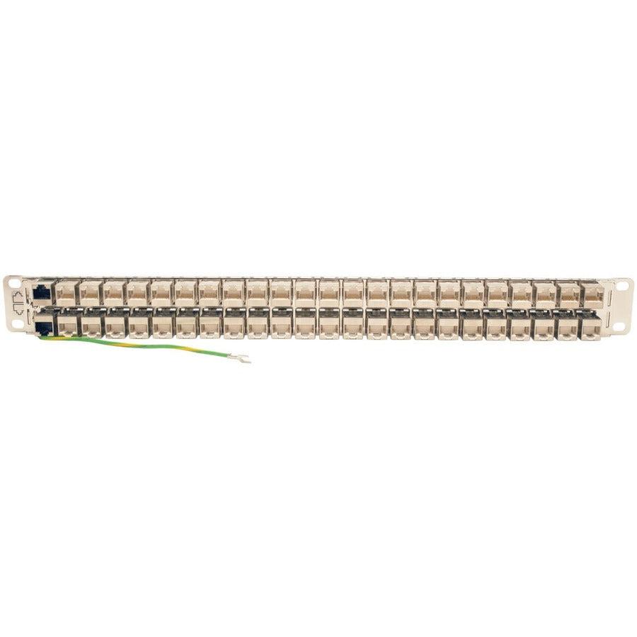 Tripp Lite N254-048-Sh-6A 48-Port 1U Rack-Mount Stp Shielded Cat6A Feedthrough Patch Panel, Rj45 Ethernet, Taa