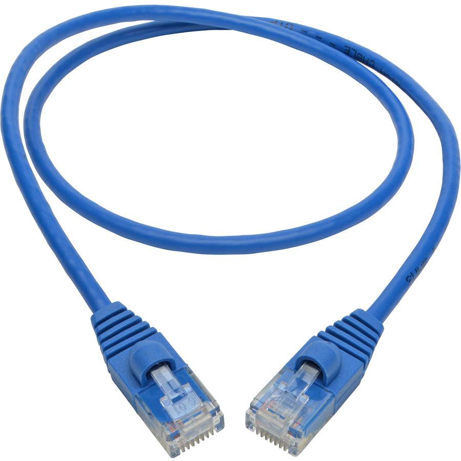 Tripp Lite N261-S02-Bl Cat6A 10G Snagless Molded Slim Utp Ethernet Cable (Rj45 M/M), Blue, 2 Ft. (0.61 M)