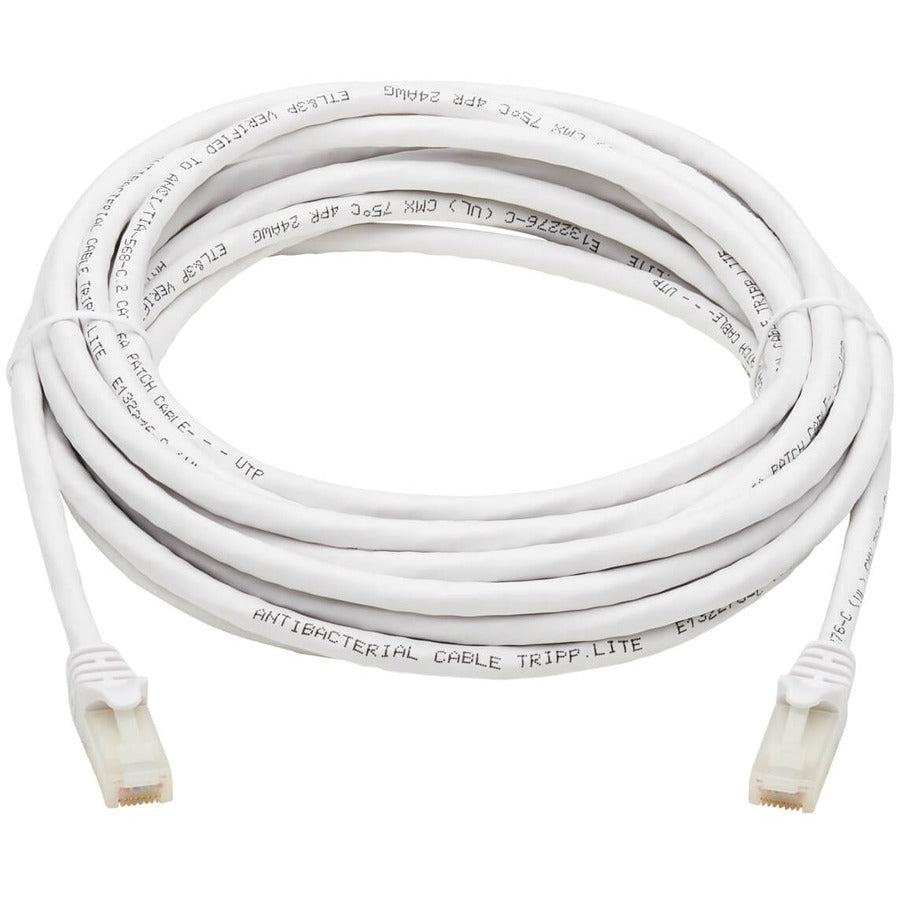 Tripp Lite N261Ab-020-Wh Safe-It Cat6A 10G Certified Snagless Antibacterial Utp Ethernet Cable (Rj45 M/M), White, 20-Ft. (6.09 M)
