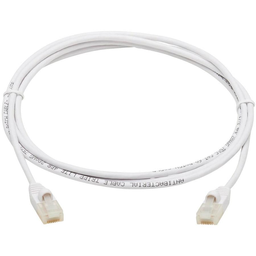 Tripp Lite N261Ab-S05-Wh Safe-It Cat6A 10G-Certified Snagless Antibacterial Slim Utp Ethernet Cable (Rj45 M/M), White, 5-Ft. (1.52 M)