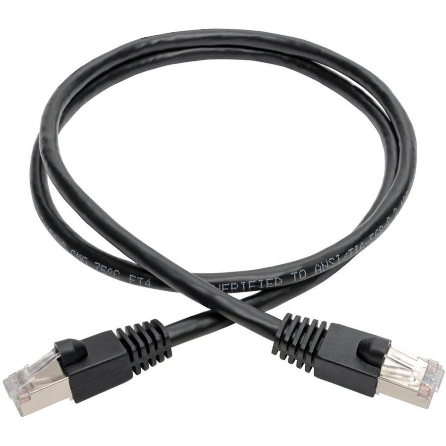 Tripp Lite N262-002-Bk Cat6A 10G-Certified Snagless Shielded Stp Ethernet Cable (Rj45 M/M), Poe, Black, 2 Ft. (0.61 M)