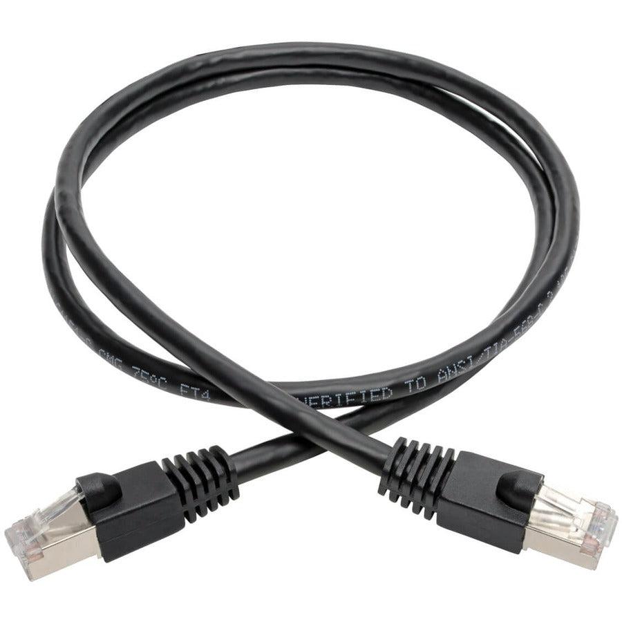 Tripp Lite N262-004-Bk Cat6A 10G-Certified Snagless Shielded Stp Ethernet Cable (Rj45 M/M), Poe, Black, 4 Ft. (1.22 M)