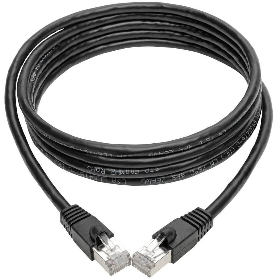 Tripp Lite N262-008-Bk Cat6A 10G-Certified Snagless Shielded Stp Ethernet Cable (Rj45 M/M), Poe, Black, 8 Ft. (2.43 M)