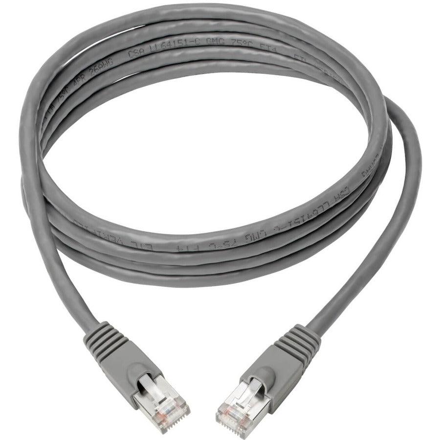 Tripp Lite N262-008-Gy Cat6A 10G-Certified Snagless Shielded Stp Ethernet Cable (Rj45 M/M), Poe, Gray, 8 Ft. (2.43 M)