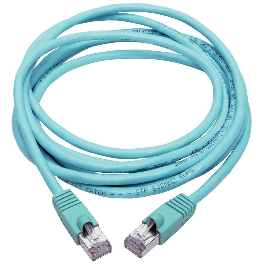 Tripp Lite N262-015-Aq Cat6A 10G-Certified Snagless Shielded Stp Ethernet Cable (Rj45 M/M), Poe, Aqua, 15 Ft. (4.57 M)