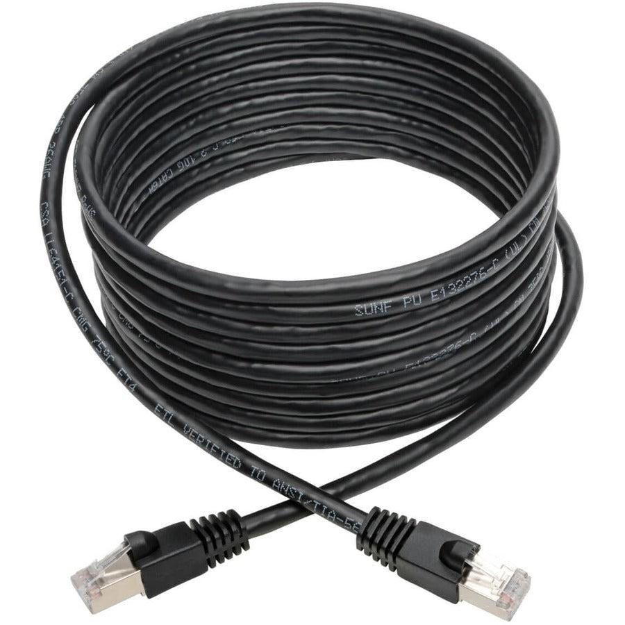 Tripp Lite N262-015-Bk Cat6A 10G-Certified Snagless Shielded Stp Ethernet Cable (Rj45 M/M), Poe, Black, 15 Ft. (4.57 M)