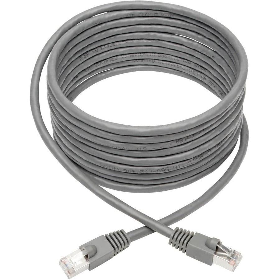 Tripp Lite N262-015-Gy Cat6A 10G-Certified Snagless Shielded Stp Ethernet Cable (Rj45 M/M), Poe, Gray, 15 Ft. (4.57 M)