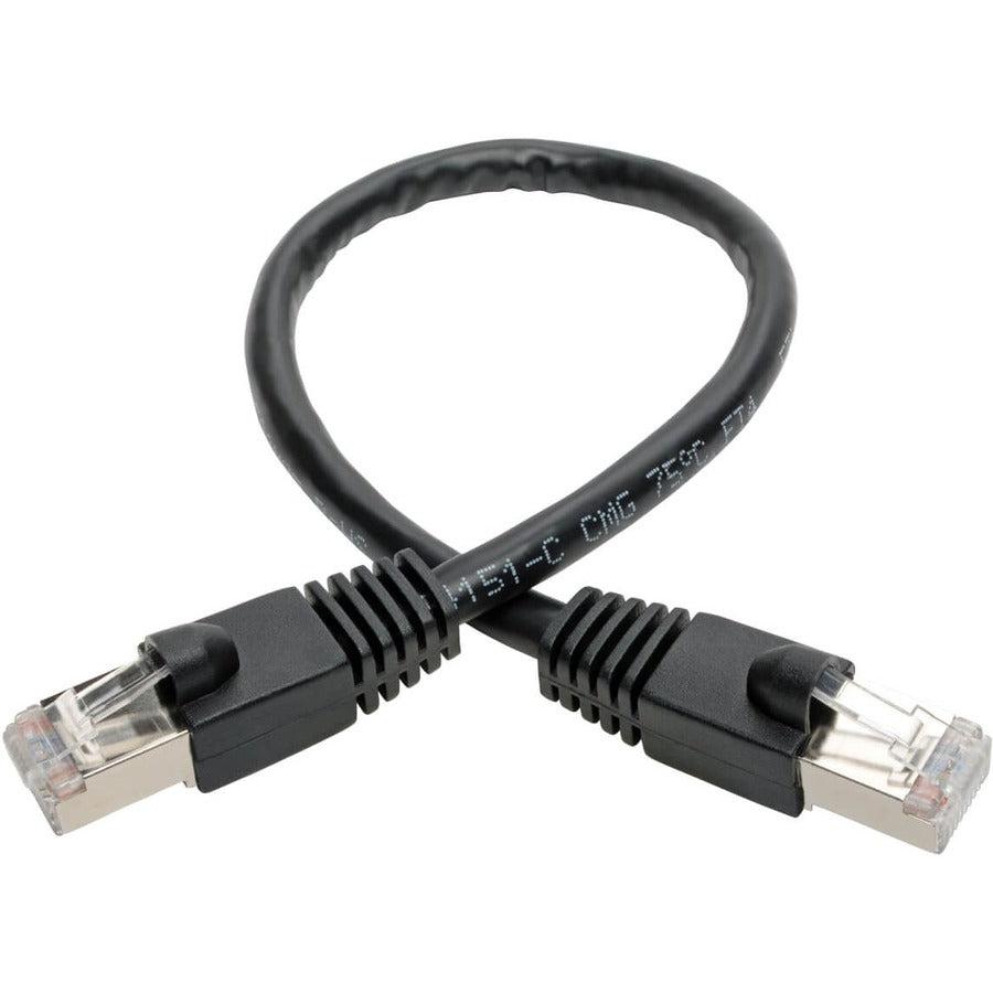 Tripp Lite N262-06N-Bk Cat6A 10G-Certified Snagless Shielded Stp Ethernet Cable (Rj45 M/M), Poe, Black, 6-In. (15.24 Cm)