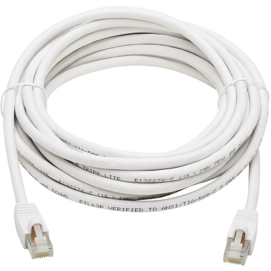 Tripp Lite N262Ab-025-Wh Safe-It Cat6A 10G Certified Snagless Antibacterial S/Ftp Ethernet Cable (Rj45 M/M), Poe, White, 25-Ft. (7.62 M)