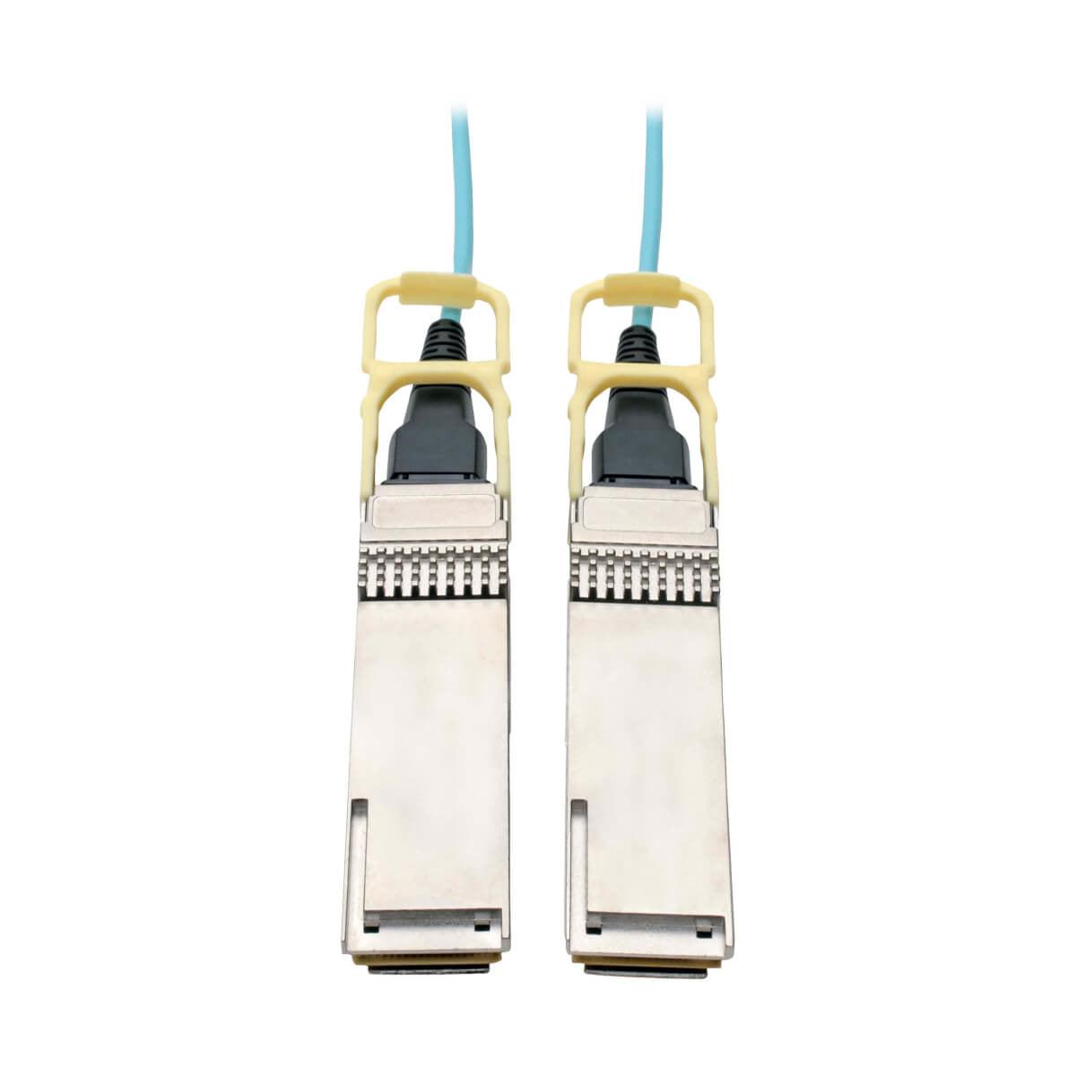 Tripp Lite N28H-03M-Aq Qsfp28 To Qsfp28 Active Optical Cable - 100Gbe, Aoc, M/M, Aqua, 3M (9.84 Ft.)