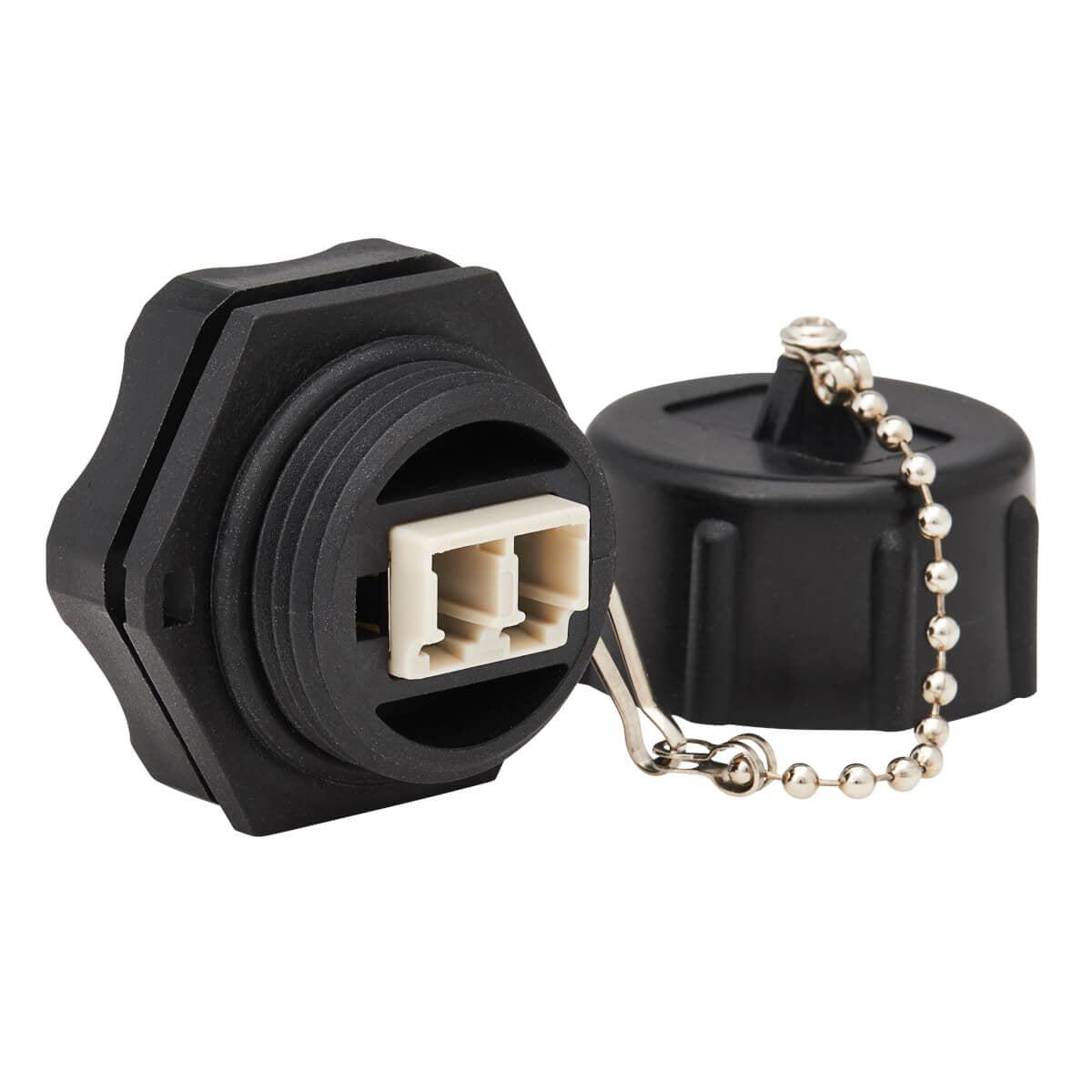 Tripp Lite N455-Bc01-Ind Rigid Industrial Ip68 Duplex Multimode Fiber Coupler (Lc/Lc) With Dust Cap, 10G Ethernet