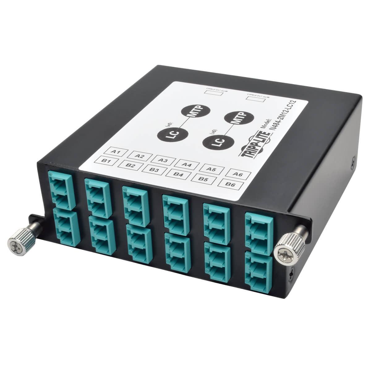 Tripp Lite N484-2M12-Lc12 40Gb To 10Gb Breakout Cassette, (X2) 12-Fiber Om4 Mtp/Mpo ( Male With Pins ) To ( X12 ) Lc Duplex