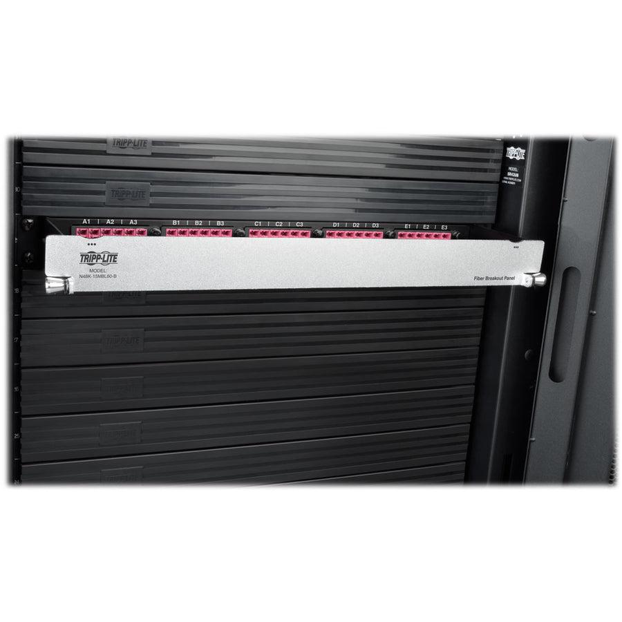 Tripp Lite N48K-15M8L60-B 40/100Gb Fiber Breakout Patch Panel, 40Gb To 4 X 10Gb, 100Gb To 4 X