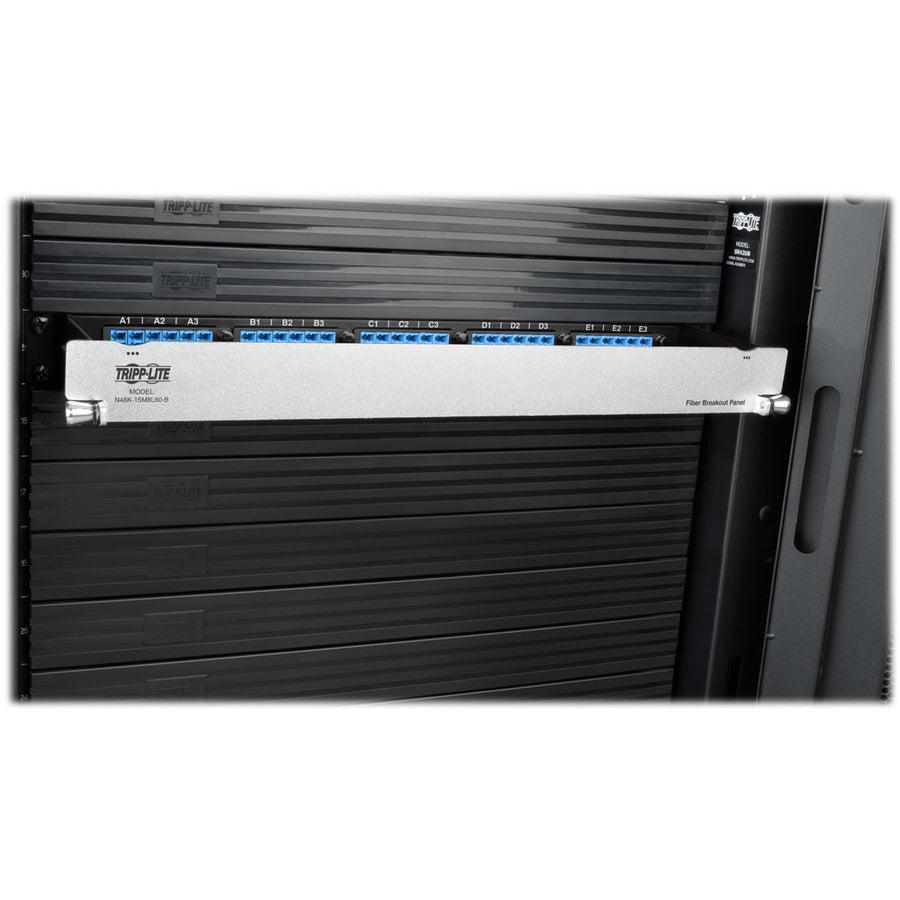 Tripp Lite N48K-15M8L60S-B 40/100Gb Fiber Breakout Patch Panel, 40Gb To 4 X 10Gb, 100Gb To 4 X 25Gb,