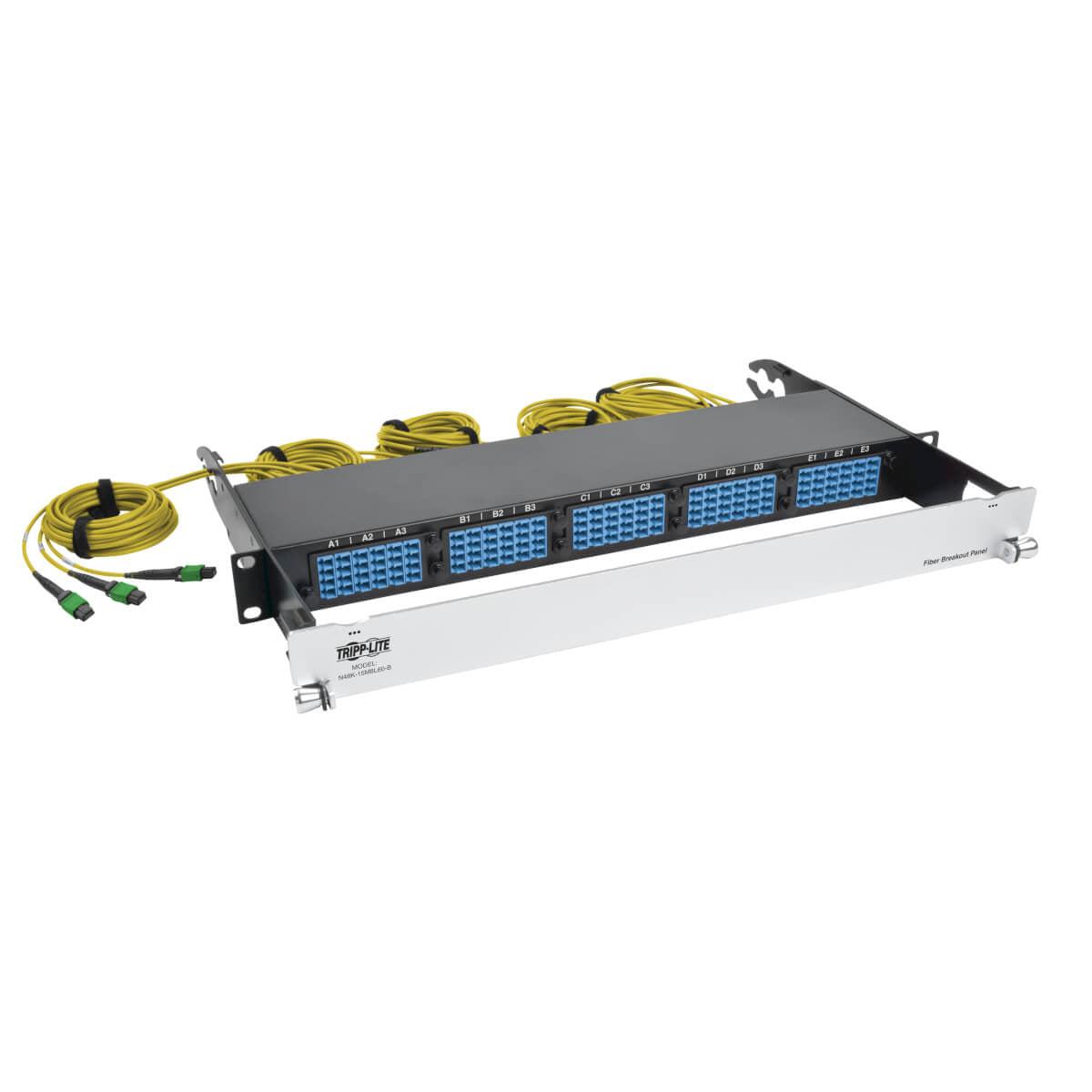 Tripp Lite N48K-15M8L60S-B 40/100Gb Fiber Breakout Patch Panel, 40Gb To 4 X 10Gb, 100Gb To 4 X 25Gb,