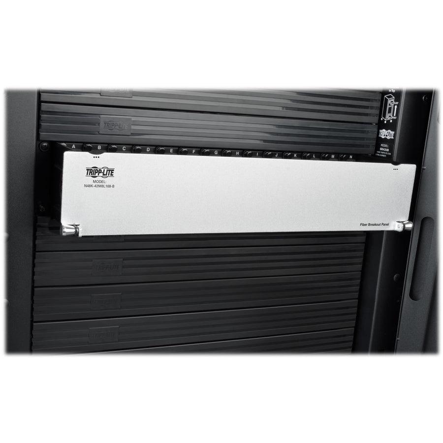 Tripp Lite N48K-42M8L168-B 40/100Gb Fiber Breakout Patch Panel, 40Gb To 4 X 10Gb, 100Gb To 4 X 25Gb,
