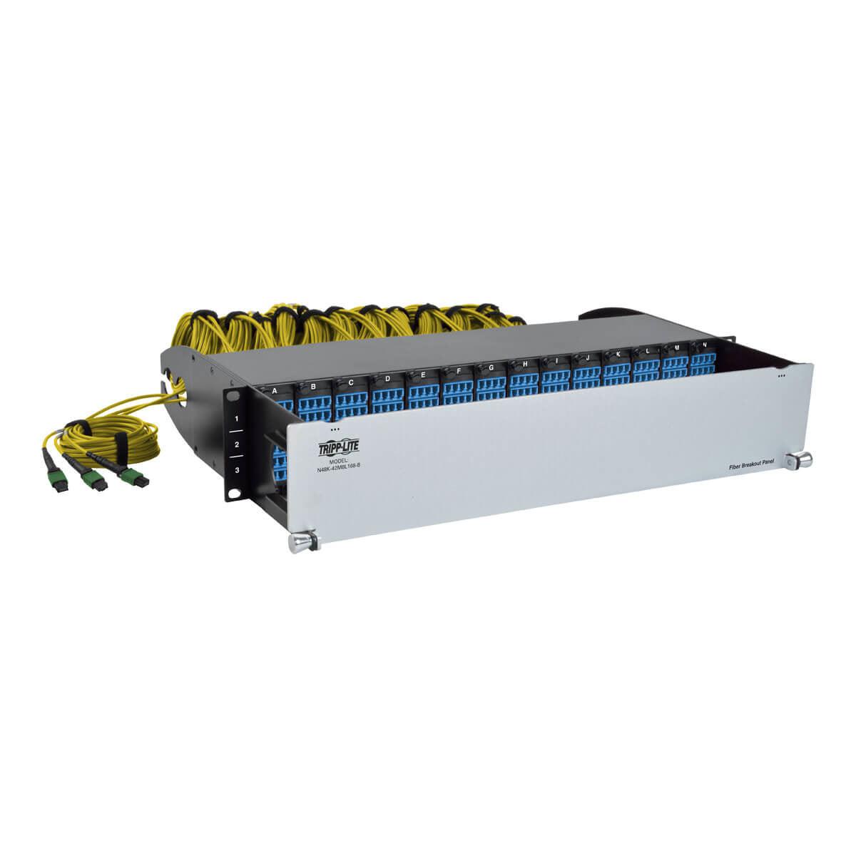 Tripp Lite N48K-42M8L168Sb 40/100Gb Fiber Breakout Patch Panel, 40Gb To 4 X 10Gb, 100Gb To 4 X 25Gb,