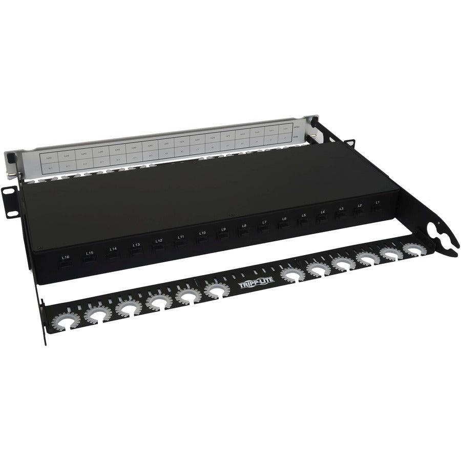 Tripp Lite N48Lss-16X16 Spine-Leaf Mpo Panel With Key-Up To Key-Down Mtp/Mpo Adapter - 12F Mtp/Mpo-Apc M/M, 8F Os2 Singlemode, 16 X 16 Ports, 1U