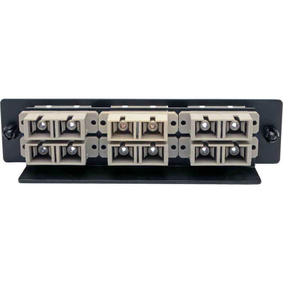 Tripp Lite N492-06D-Sc High-Density Fiber Adapter Panel (Mmf/Smf), 6 Sc Duplex Connectors, Black