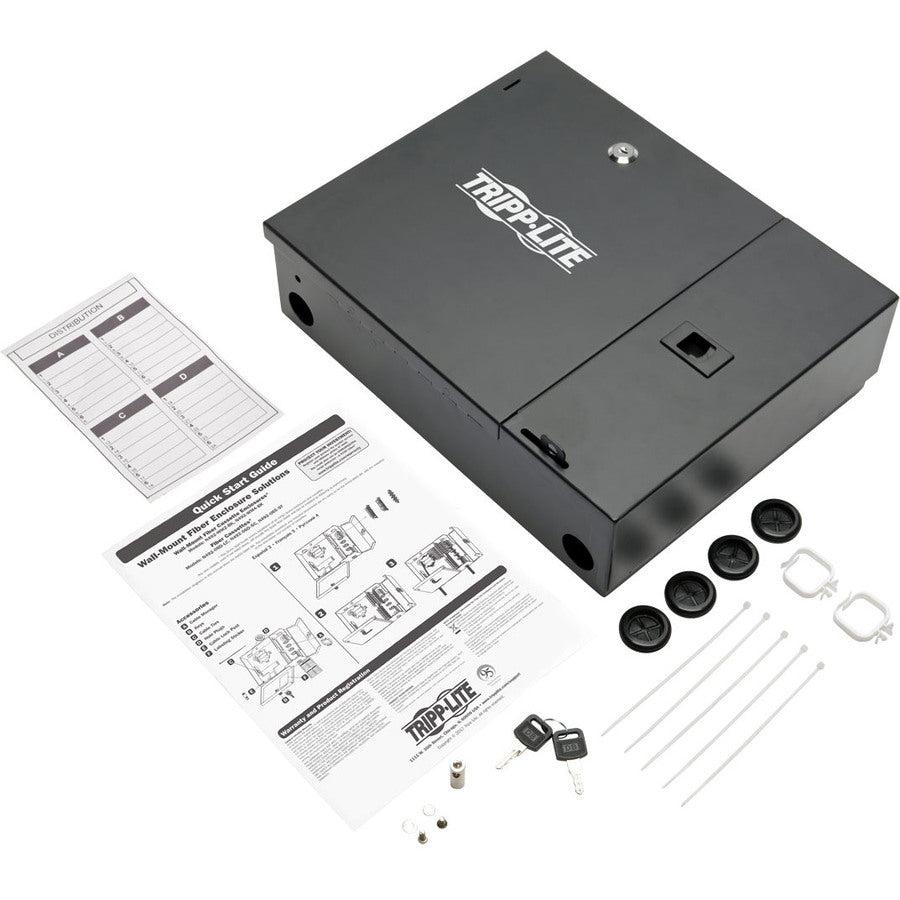 Tripp Lite N492-Wm4-Bk Wall-Mount Fiber Optic Distribution Enclosure, 4-Panel Capacity