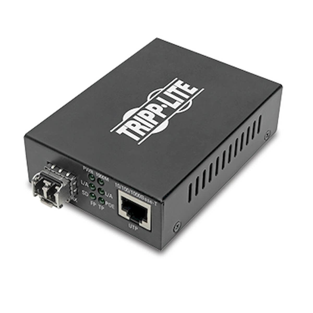 Tripp Lite N785-P01-LC-MM1 Gigabit Multimode Fiber to Ethernet Media Converter - PoE+ LC 850nm | Tecisoft