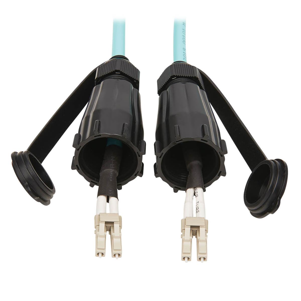 Tripp Lite N820-02M-Ind 10Gb Rigid Industrial Duplex Multimode 50/125 Om3 Fiber Patch Cable (Lc/Lc) - Ip68, Aqua, 2 M (6.6 Ft.)