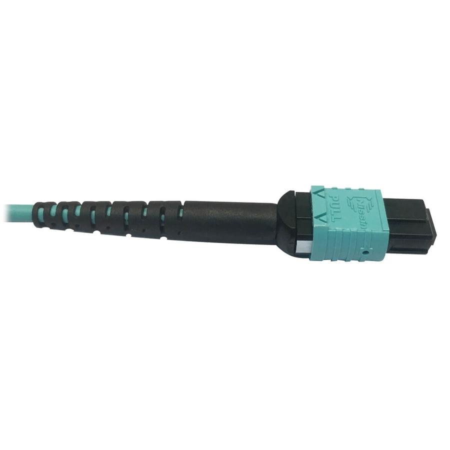 Tripp Lite N846D-01M-24Aaq 400G Multimode 50/125 Om4 Plenum-Rated Fiber Optic Cable, 24F Mtp/Mpo-Pc (F/F), Aqua, 1 M