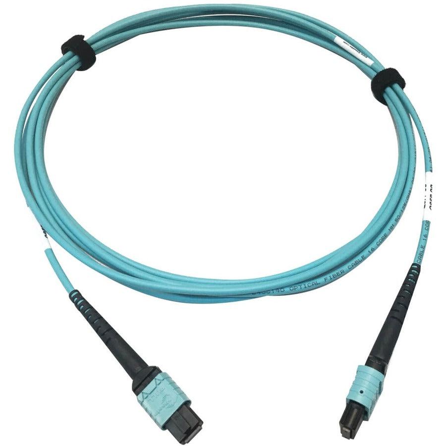 Tripp Lite N846D-03M-24Aaq 400G Multimode 50/125 Om4 Plenum-Rated Fiber Optic Cable, 24F Mtp/Mpo-Pc (F/F), Aqua, 3 M
