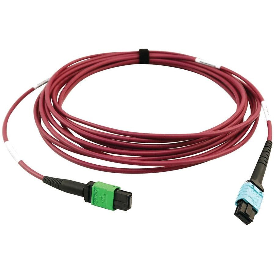 Tripp Lite N846D-05M-16Cmg 400G Multimode 50/125 Om4 Plenum Fiber Optic Cable, 16F Mtp/Mpo-Apc To 24F Mtp/Mpo-Upc (F/F), Magenta, 5 M
