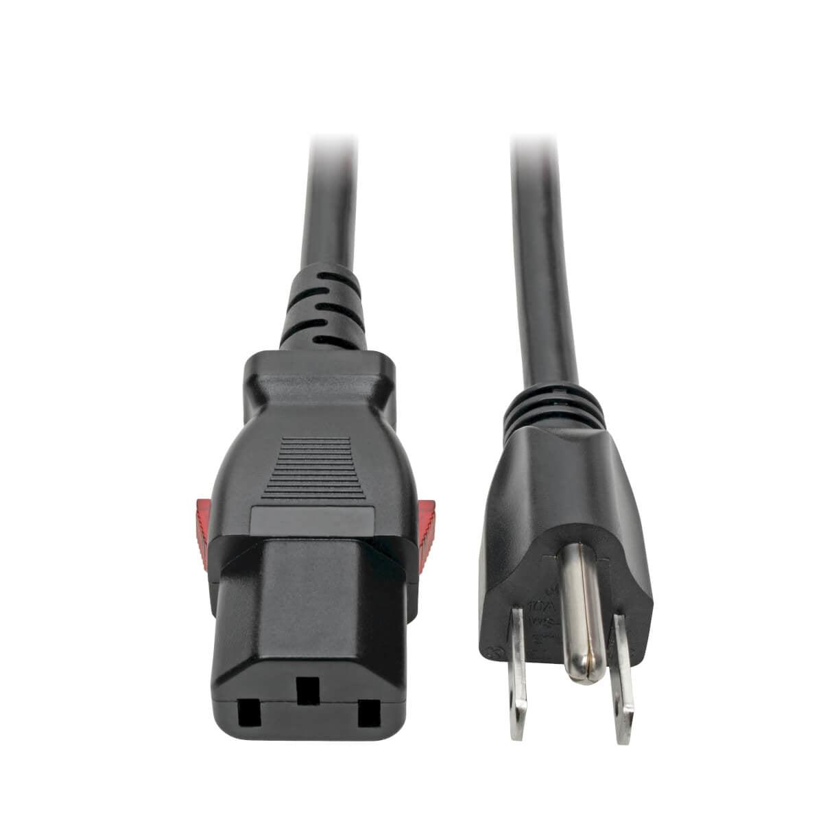 Tripp Lite Nema 5-15P To C13 Computer Power Cord, Locking C13 Connector – 10A, 125V, 18 Awg, 1 Ft.
