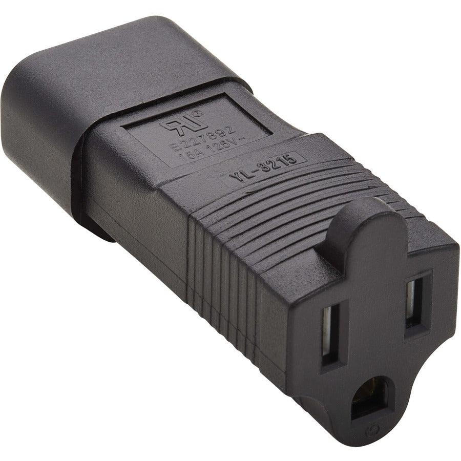 Tripp Lite Nema 5-15R To C14 Power Cord Adapter - 10A, 125V, Black