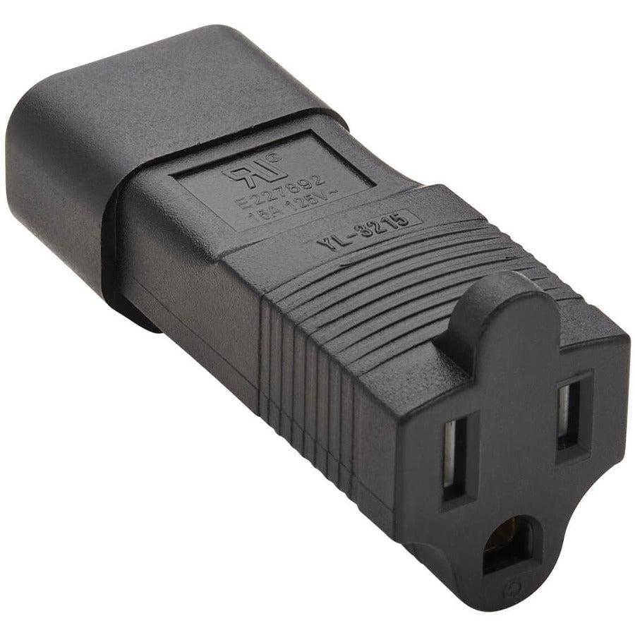Tripp Lite Nema 5-15R To C14 Power Cord Adapter - 10A, 125V, Black